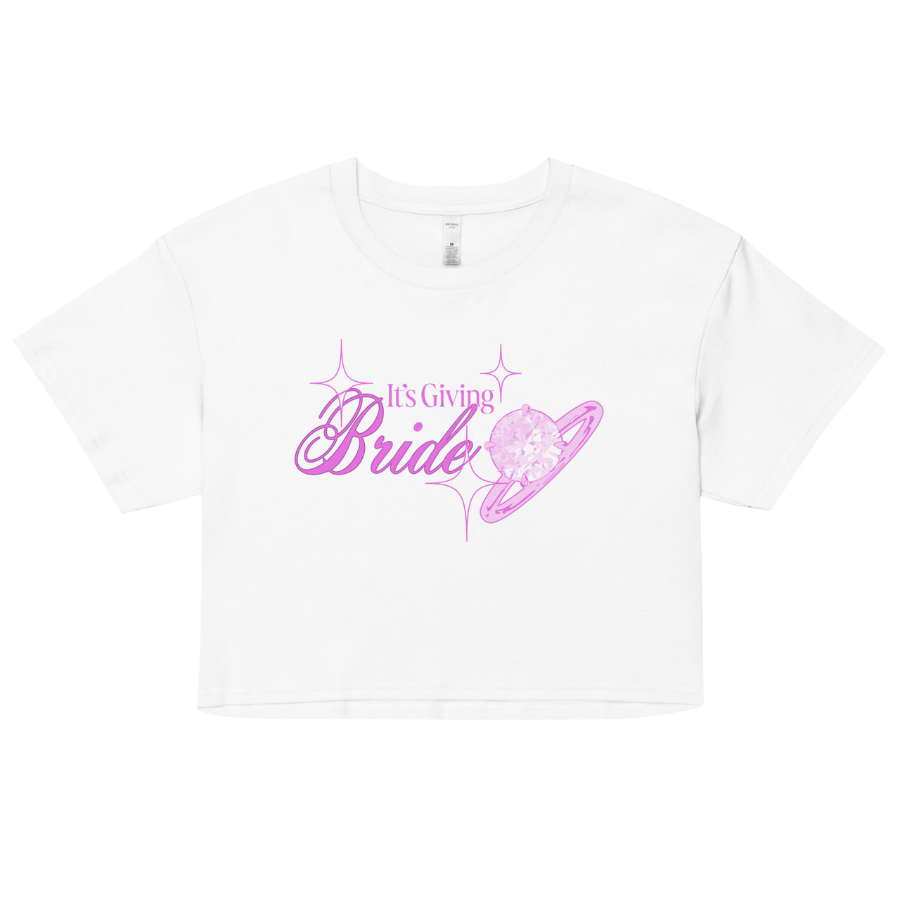 It's Giving Bride crop top