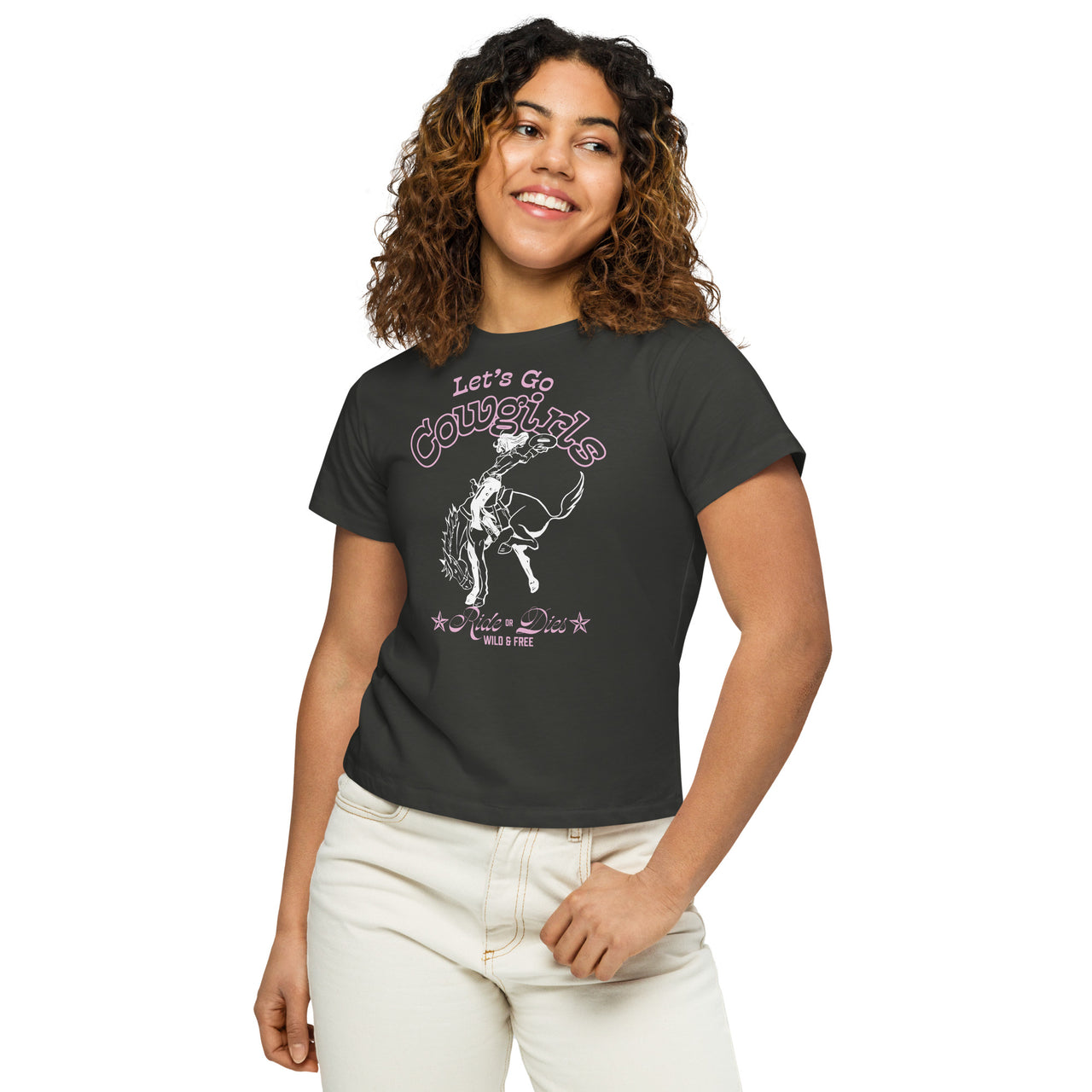 Let's Go Cowgirls high-waisted tee